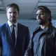 Stephen Amell, Manu Bennett (Photo: Cate Cameron/The CW)